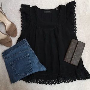 Scotch & Soda- Black Eyelet Sheer Blouse